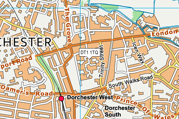 DT1 1TQ map - OS VectorMap District (Ordnance Survey)