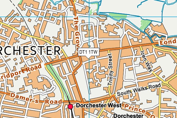 DT1 1TW map - OS VectorMap District (Ordnance Survey) DT1 1TW map - OS VectorMap District (Ordnance Survey)
