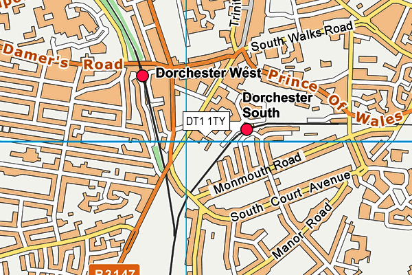 DT1 1TY map - OS VectorMap District (Ordnance Survey) DT1 1TY map - OS VectorMap District (Ordnance Survey)
