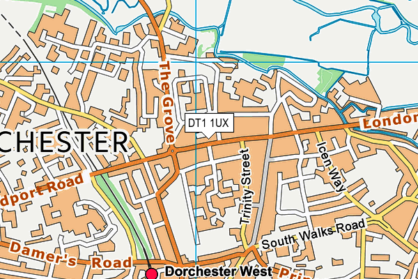 DT1 1UX map - OS VectorMap District (Ordnance Survey) DT1 1UX map - OS VectorMap District (Ordnance Survey)