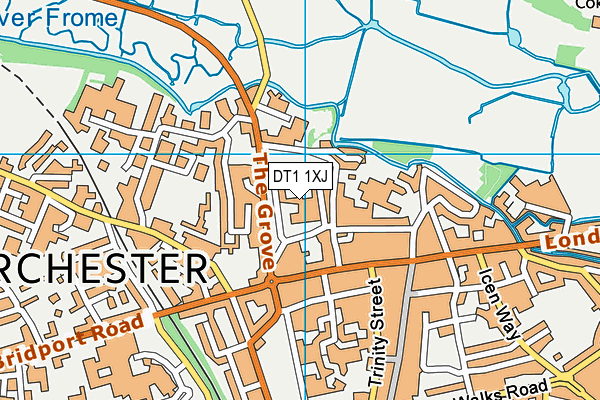 DT1 1XJ map - OS VectorMap District (Ordnance Survey)