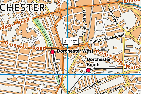 DT1 1XY map - OS VectorMap District (Ordnance Survey) DT1 1XY map - OS VectorMap District (Ordnance Survey)