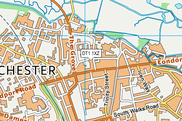DT1 1XZ map - OS VectorMap District (Ordnance Survey) DT1 1XZ map - OS VectorMap District (Ordnance Survey)
