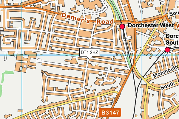 DT1 2HZ map - OS VectorMap District (Ordnance Survey) DT1 2HZ map - OS VectorMap District (Ordnance Survey)