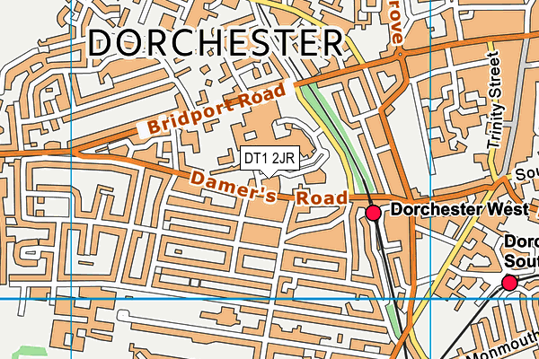 DT1 2JR map - OS VectorMap District (Ordnance Survey) DT1 2JR map - OS VectorMap District (Ordnance Survey)