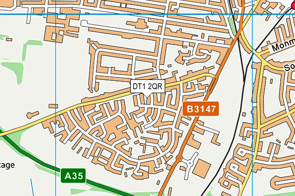 DT1 2QR map - OS VectorMap District (Ordnance Survey) DT1 2QR map - OS VectorMap District (Ordnance Survey)