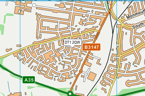 DT1 2QW map - OS VectorMap District (Ordnance Survey) DT1 2QW map - OS VectorMap District (Ordnance Survey)