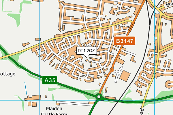 DT1 2QZ map - OS VectorMap District (Ordnance Survey) DT1 2QZ map - OS VectorMap District (Ordnance Survey)