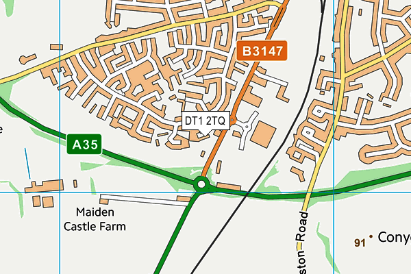 DT1 2TQ map - OS VectorMap District (Ordnance Survey) DT1 2TQ map - OS VectorMap District (Ordnance Survey)
