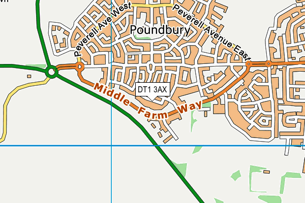 DT1 3AX map - OS VectorMap District (Ordnance Survey) DT1 3AX map - OS VectorMap District (Ordnance Survey)