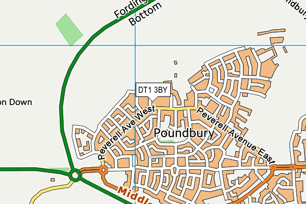 DT1 3BY map - OS VectorMap District (Ordnance Survey)