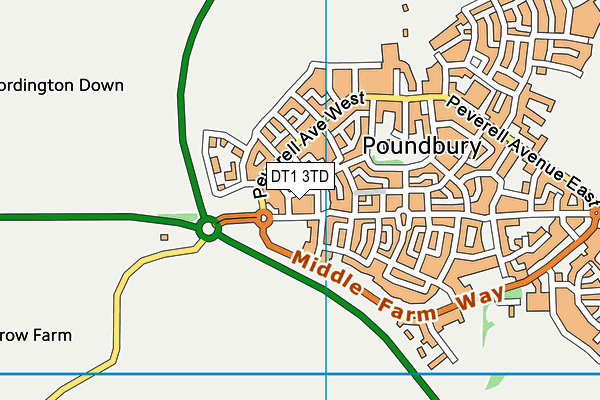 DT1 3TD map - OS VectorMap District (Ordnance Survey) DT1 3TD map - OS VectorMap District (Ordnance Survey)