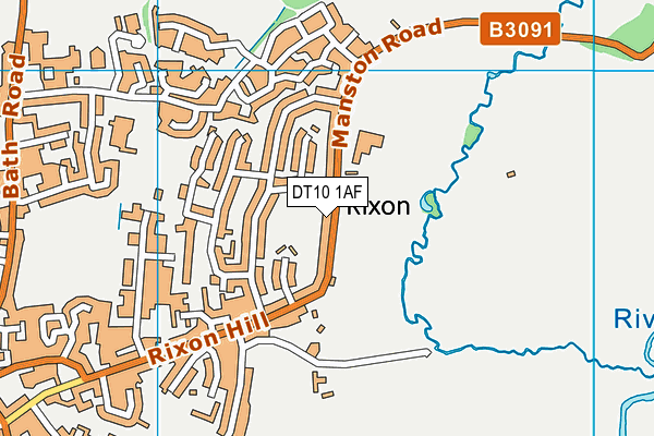 DT10 1AF map - OS VectorMap District (Ordnance Survey)