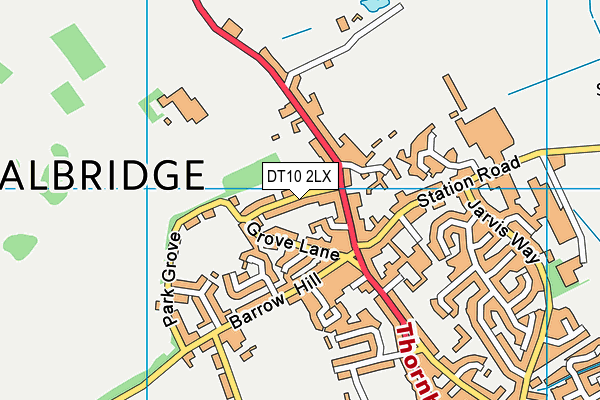 DT10 2LX map - OS VectorMap District (Ordnance Survey)
