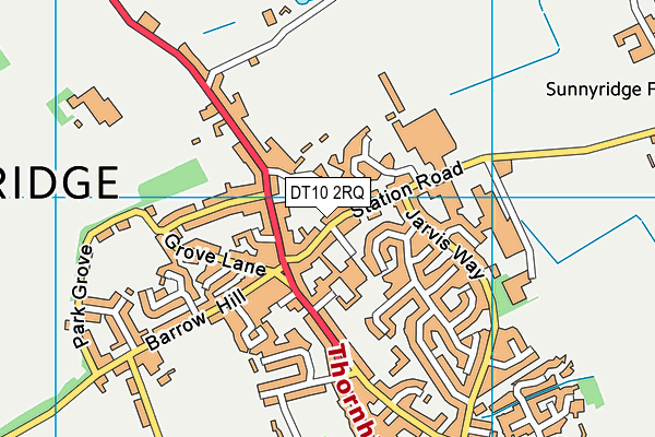 DT10 2RQ map - OS VectorMap District (Ordnance Survey)