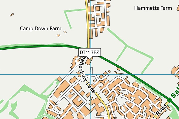 DT11 7FZ map - OS VectorMap District (Ordnance Survey) DT11 7FZ map - OS VectorMap District (Ordnance Survey)