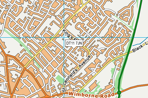 DT11 7JN map - OS VectorMap District (Ordnance Survey)