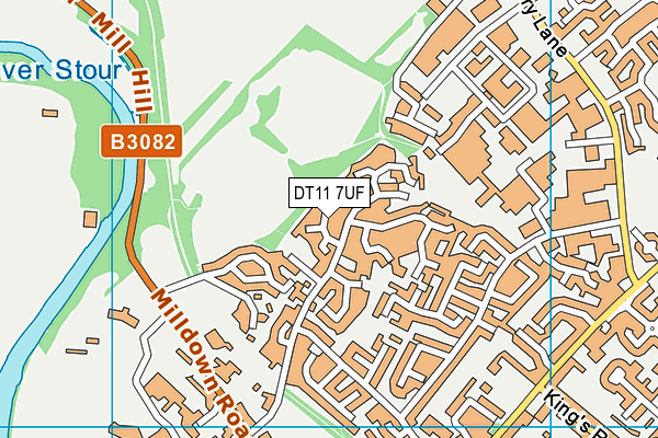 DT11 7UF map - OS VectorMap District (Ordnance Survey)