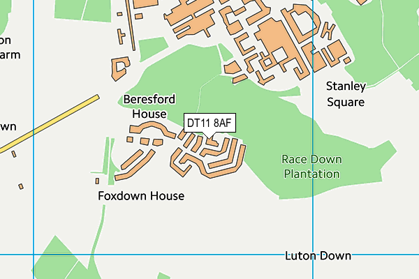 DT11 8AF map - OS VectorMap District (Ordnance Survey) DT11 8AF map - OS VectorMap District (Ordnance Survey)