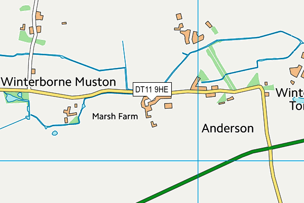 DT11 9HE map - OS VectorMap District (Ordnance Survey)