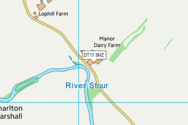 DT11 9HZ map - OS VectorMap District (Ordnance Survey)