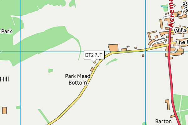 DT2 7JT map - OS VectorMap District (Ordnance Survey) DT2 7JT map - OS VectorMap District (Ordnance Survey)
