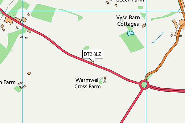 DT2 8LZ map - OS VectorMap District (Ordnance Survey) DT2 8LZ map - OS VectorMap District (Ordnance Survey)
