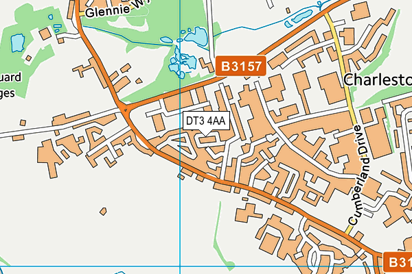 DT3 4AA map - OS VectorMap District (Ordnance Survey) DT3 4AA map - OS VectorMap District (Ordnance Survey)