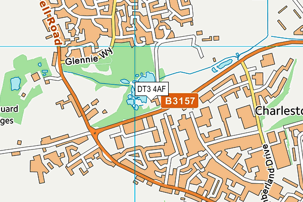 DT3 4AF map - OS VectorMap District (Ordnance Survey) DT3 4AF map - OS VectorMap District (Ordnance Survey)