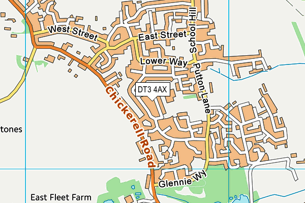 DT3 4AX map - OS VectorMap District (Ordnance Survey) DT3 4AX map - OS VectorMap District (Ordnance Survey)
