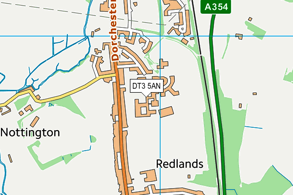 DT3 5AN map - OS VectorMap District (Ordnance Survey)