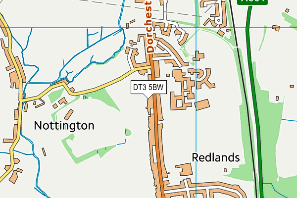 DT3 5BW map - OS VectorMap District (Ordnance Survey) DT3 5BW map - OS VectorMap District (Ordnance Survey)