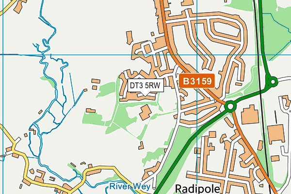 DT3 5RW map - OS VectorMap District (Ordnance Survey) DT3 5RW map - OS VectorMap District (Ordnance Survey)