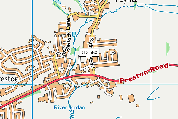 DT3 6BX map - OS VectorMap District (Ordnance Survey)