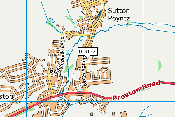 DT3 6FX map - OS VectorMap District (Ordnance Survey) DT3 6FX map - OS VectorMap District (Ordnance Survey)