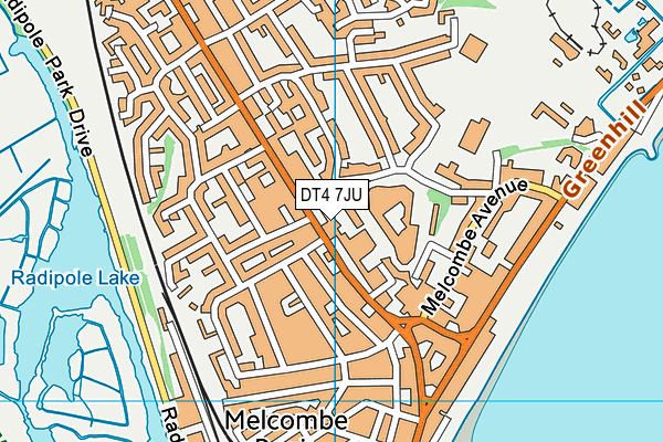 DT4 7JU map - OS VectorMap District (Ordnance Survey)