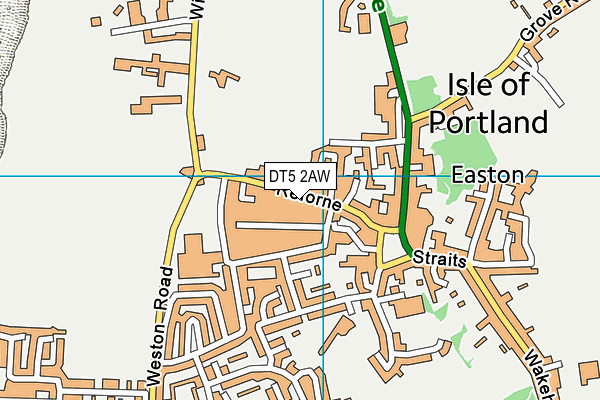 DT5 2AW map - OS VectorMap District (Ordnance Survey)