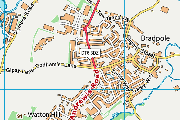 DT6 3DZ map - OS VectorMap District (Ordnance Survey) DT6 3DZ map - OS VectorMap District (Ordnance Survey)