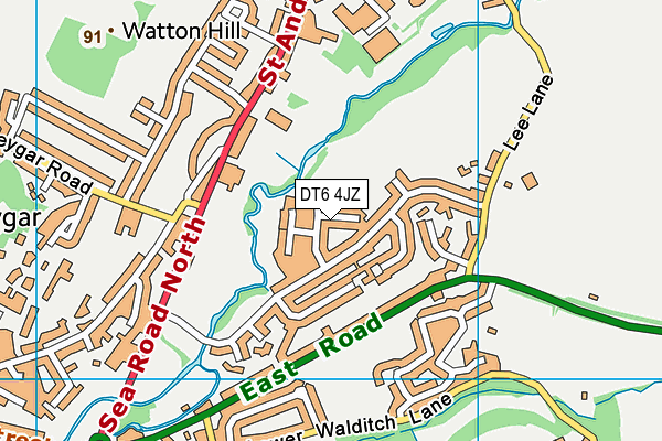 DT6 4JZ map - OS VectorMap District (Ordnance Survey)