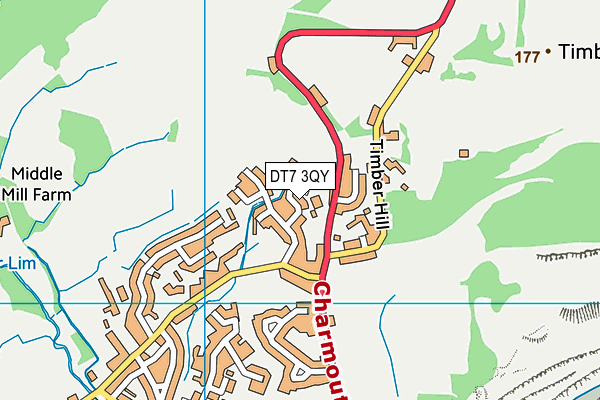 DT7 3QY map - OS VectorMap District (Ordnance Survey) DT7 3QY map - OS VectorMap District (Ordnance Survey)