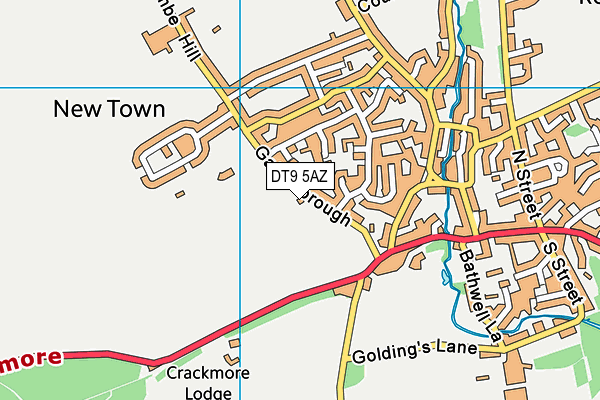 DT9 5AZ map - OS VectorMap District (Ordnance Survey)