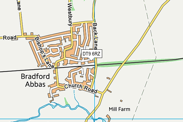 DT9 6RZ map - OS VectorMap District (Ordnance Survey)