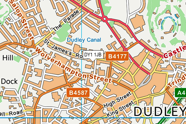 DY1 1JB map - OS VectorMap District (Ordnance Survey) DY1 1JB map - OS VectorMap District (Ordnance Survey)
