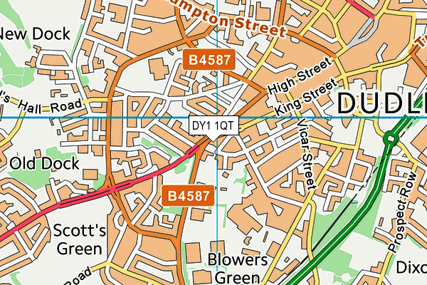 DY1 1QT map - OS VectorMap District (Ordnance Survey)
