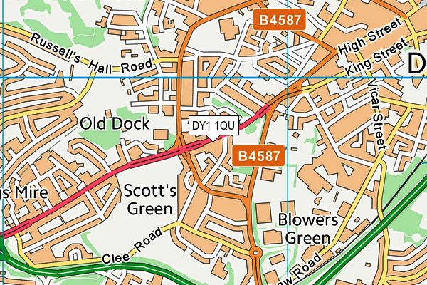 DY1 1QU map - OS VectorMap District (Ordnance Survey)