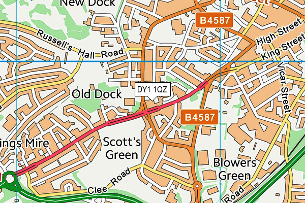 DY1 1QZ map - OS VectorMap District (Ordnance Survey)