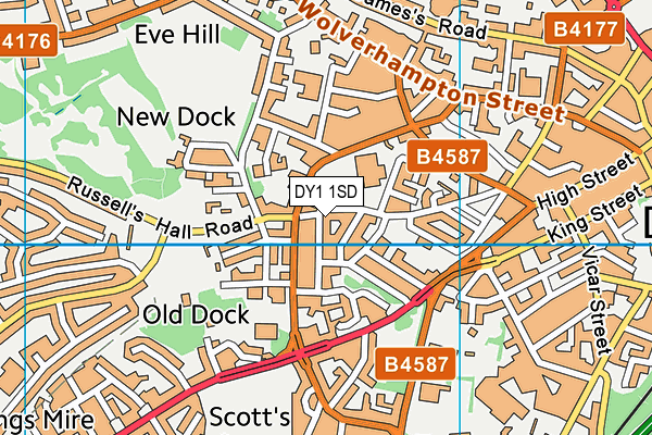 DY1 1SD map - OS VectorMap District (Ordnance Survey) DY1 1SD map - OS VectorMap District (Ordnance Survey)