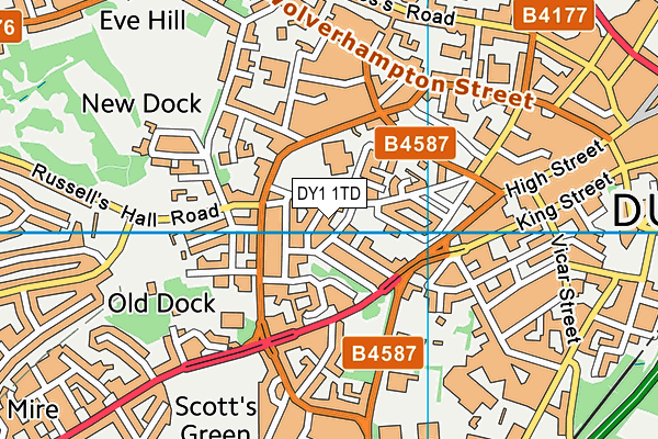 DY1 1TD map - OS VectorMap District (Ordnance Survey) DY1 1TD map - OS VectorMap District (Ordnance Survey)