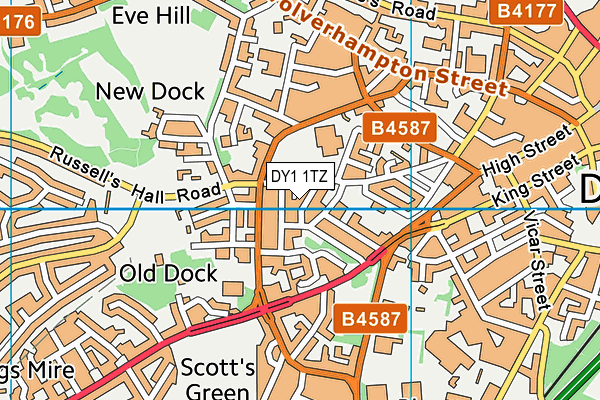 DY1 1TZ map - OS VectorMap District (Ordnance Survey) DY1 1TZ map - OS VectorMap District (Ordnance Survey)