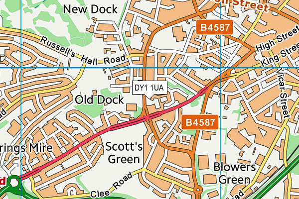DY1 1UA map - OS VectorMap District (Ordnance Survey)